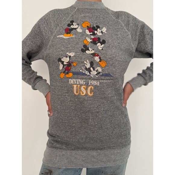 80s vintage Mickey Mouse Disney USC Collegiate South Carolina Sweater made USA - Picture 8 of 9